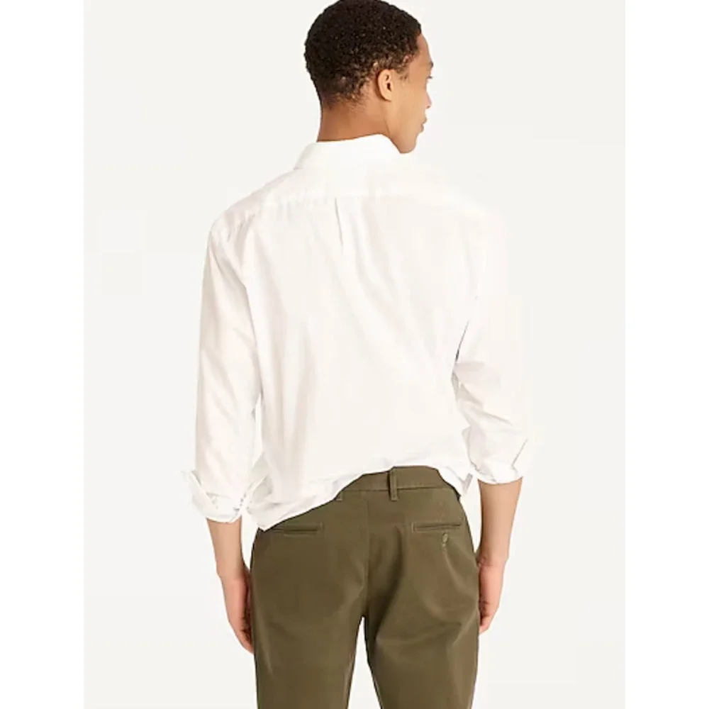 J Crew Mens Secret Wash Poplin Shirt XL XLT Tall NWT White Button Down BW439